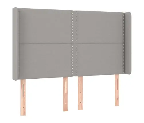 Atsperu Gulta Ar Matraci, Led, Gaiši Pelēks Audums, 140X200 Cm Vidaxl