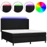 Atsperu Gulta Ar Matraci, Led, Melns Audums, 180X200 Cm Vidaxl