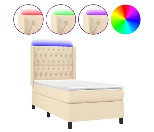 Kontinentaalvoodi Madrats Ja Led, Kreemjas, 80X200 cm Kangas