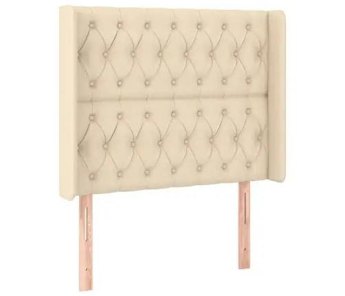 Atsperu Gulta Ar Matraci, Led, Krēmkrāsas Audums, 100X200 Cm Vidaxl