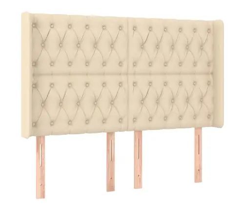 Atsperu Gulta Ar Matraci, Led, Krēmkrāsas Audums, 140X200 Cm Vidaxl