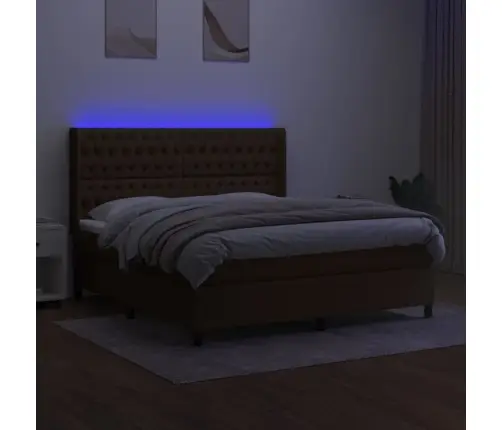 Kontinentaalvoodi Madrats Ja Led, Tumepruun, 180X200 cm Kangas
