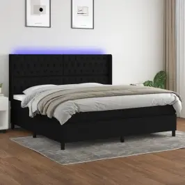 Kontinentaalvoodi Madrats Ja Led, Must, 200X200 cm Kangas