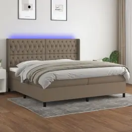 Kontinentaalvoodi Madrats Ja Led, Pruunikas, 200X200 cm Kangas