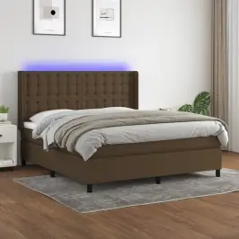 Kontinentaalvoodi Madrats Ja Led, Tumepruun, 160X200 cm Kangas