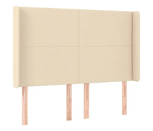 Atsperu Gulta Ar Matraci, Led, Krēmkrāsas Audums, 140X190 Cm Vidaxl