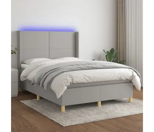 Kontinentaalvoodi Madrats Ja Led, Helehall, 140X200 cm Kangas