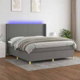 Kontinentaalvoodi Madrats Ja Led, Tumehall, 160X200 cm Kangas