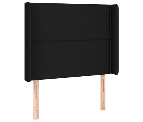 Atsperu Gulta Ar Matraci, Led, Melns Audums, 80X200 Cm Vidaxl