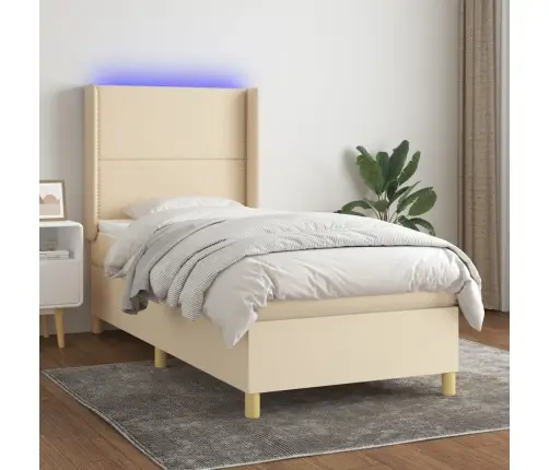 Kontinentaalvoodi Madrats Ja Led, Kreemjas, 90X200 cm Kangas