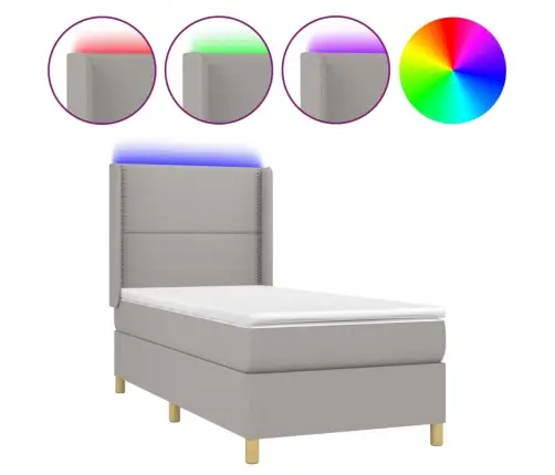 Kontinentaalvoodi Madrats Ja Led, Helehall, 100X200 cm Kangas