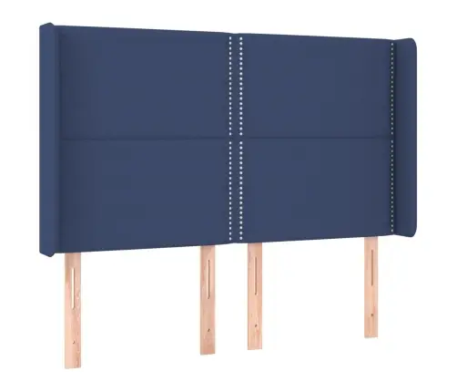 Atsperu Gulta Ar Matraci, Led, Zils Audums, 140X190 Cm Vidaxl