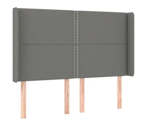 Atsperu Gulta Ar Matraci, Led, Tumši Pelēks Audums, 140X200 Cm Vidaxl