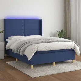 Lova Su Spyruoklėmis/Čiužiniu/Led, Mėlyna, 140X200 cm Audinys