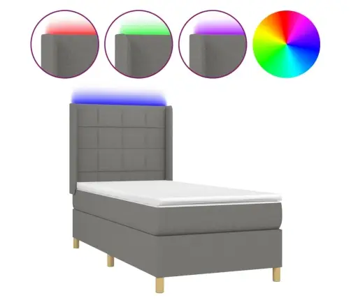 Kontinentaalvoodi Madrats Ja Led, Tumehall, 90X200 cm Kangas