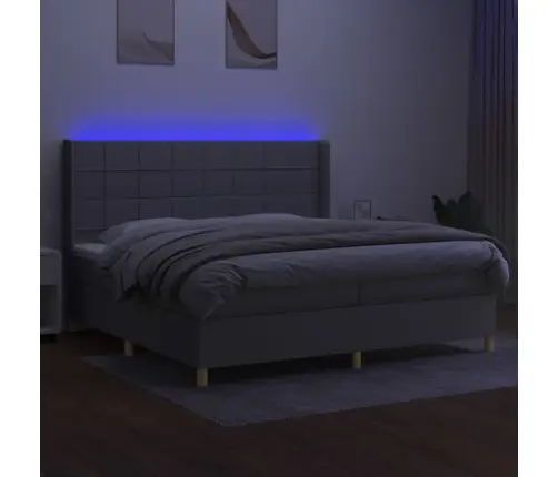 Kontinentaalvoodi Madrats Ja Led, Helehall, 200X200 cm Kangas