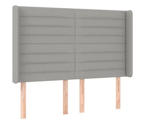 Atsperu Gulta Ar Matraci, Led, Gaiši Pelēks Audums, 140X190 Cm Vidaxl