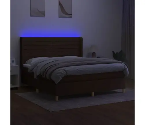 Kontinentaalvoodi Madrats Ja Led, Tumepruun, 180X200 cm Kangas