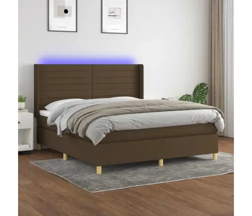 Kontinentaalvoodi Madrats Ja Led, Tumepruun, 180X200 cm Kangas
