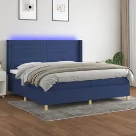 Kontinentaalvoodi Madrats Ja Led, Sinine, 200X200 cm Kangas
