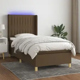 Kontinentaalvoodi Madrats Ja Led, Tumepruun, 80X200 cm Kangas