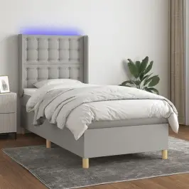 Kontinentaalvoodi Madrats Ja Led, Helehall, 90X200 cm Kangas