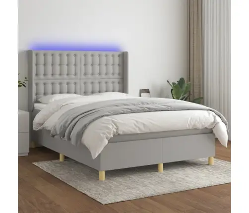 Kontinentaalvoodi Madrats Ja Led, Helehall, 140X190 cm Kangas