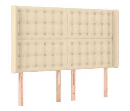 Atsperu Gulta Ar Matraci, Led, Krēmkrāsas Audums, 140X190 Cm Vidaxl