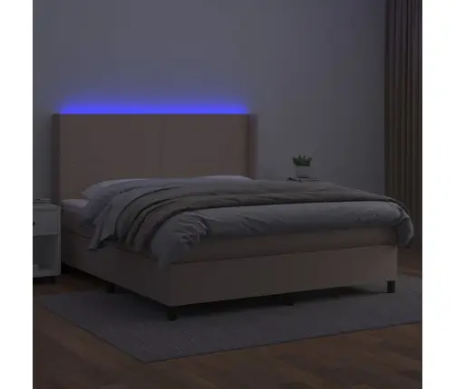 Lova Su Spyruoklėmis/Čiužiniu/Led, Kapučino, 180X200Cm Dirbtinė