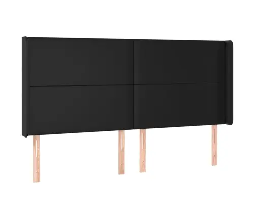 Atsperu Gulta Ar Matraci, Led, Melna, 200X200 Cm, Mākslīgā Āda Vidaxl