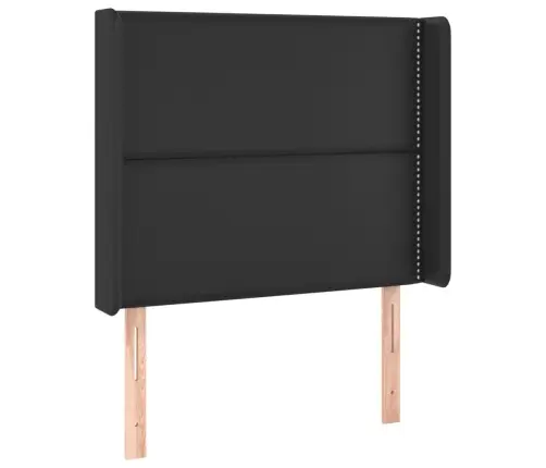 Atsperu Gulta Ar Matraci, Led, Melna, 80X200 Cm, Mākslīgā Āda Vidaxl