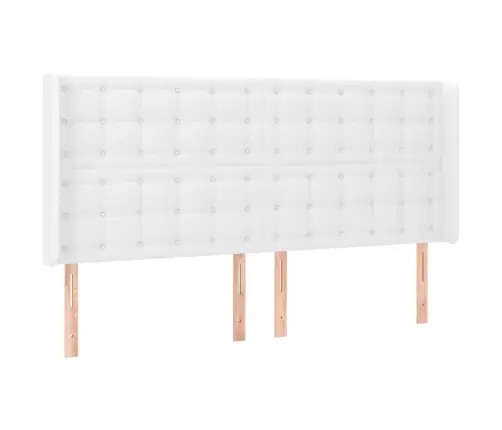 Lova Su Spyruoklėmis/Čiužiniu/Led, Balta 200X200Cm Dirbtinė Oda