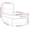 Atsperu Gulta Ar Matraci, Led, Tumši Zils Samts, 80X200 Cm Vidaxl