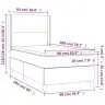 Atsperu Gulta Ar Matraci, Led, Tumši Zils Samts, 90X200 Cm Vidaxl