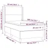 Atsperu Gulta Ar Matraci, Led, Tumši Zils Samts, 90X200 Cm Vidaxl