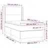 Atsperu Gulta Ar Matraci, Led, Tumši Zils Samts, 100X200 Cm Vidaxl
