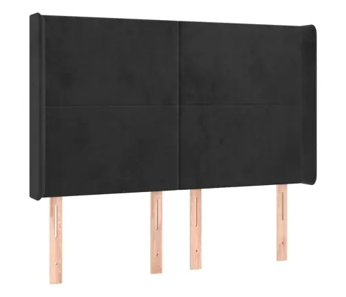 Atsperu Gulta Ar Matraci, Led, Melns Samts, 140X190 Cm Vidaxl