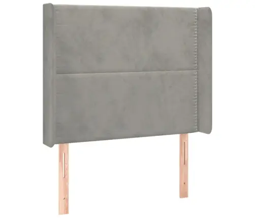 Atsperu Gulta Ar Matraci, Led, Gaiši Pelēks Samts, 80X200 Cm Vidaxl