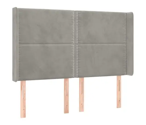 Atsperu Gulta Ar Matraci, Led, Gaiši Pelēks Samts, 140X200 Cm Vidaxl