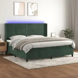 Lova Su Spyruoklėmis/Čiužiniu/Led, Žalia, 200X200cm Aksomas Lova Su Spyruoklėmis/Čiužiniu/Led, Žalia, 200X200cm Aksomas