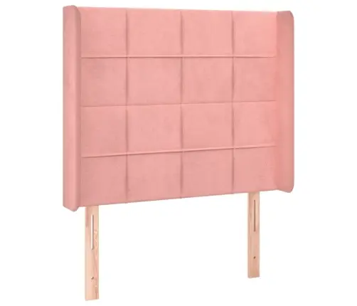 Lova Su Spyruoklėmis/Čiužiniu/Led, Rožinė, 80X200cm Aksomas