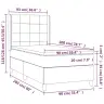 Atsperu Gulta Ar Matraci, Led, Tumši Zils Samts, 90X200 Cm Vidaxl