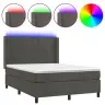 Atsperu Gulta Ar Matraci, Led, Tumši Pelēks Samts, 140X190 Cm Vidaxl Atsperu Gulta Ar Matraci, Led, Tumši Pelēks Samts, 140X190 Cm Vidaxl