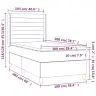 Atsperu Gulta Ar Matraci, Led, Tumši Zils Samts, 100X200 Cm Vidaxl