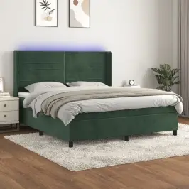 Lova Su Spyruoklėmis/Čiužiniu/Led, Žalia, 160X200cm Aksomas Lova Su Spyruoklėmis/Čiužiniu/Led, Žalia, 160X200cm Aksomas