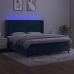 Atsperu Gulta Ar Matraci, Led, Tumši Zils Samts, 180X200 Cm Vidaxl