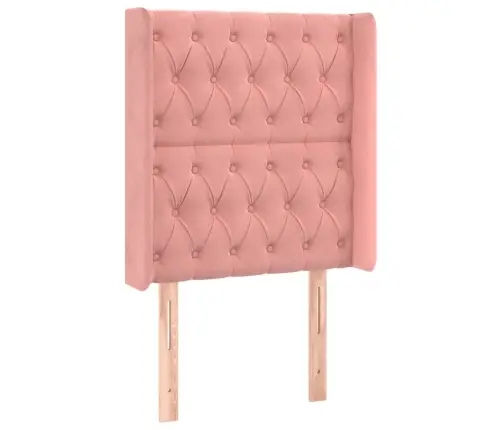 Atsperu Gulta Ar Matraci, Led, Rozā Samts, 80X200 Cm Vidaxl