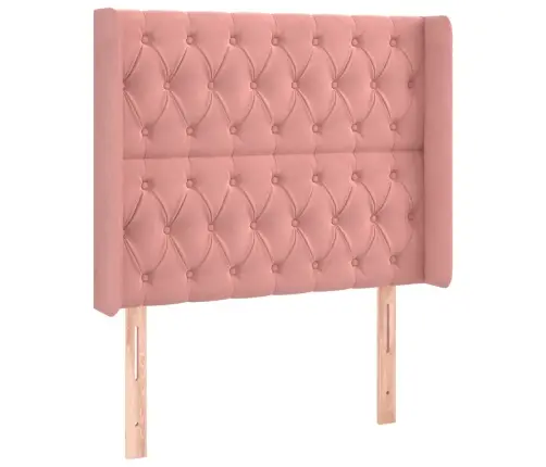 Atsperu Gulta Ar Matraci, Led, Rozā Samts, 90X200 Cm Vidaxl