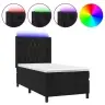 Atsperu Gulta Ar Matraci, Led, Melns Samts, 100X200 Cm Vidaxl