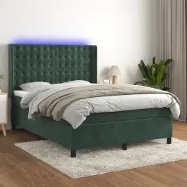 Lova Su Spyruoklėmis/Čiužiniu/Led, Žalia, 140X190cm Aksomas Lova Su Spyruoklėmis/Čiužiniu/Led, Žalia, 140X190cm Aksomas